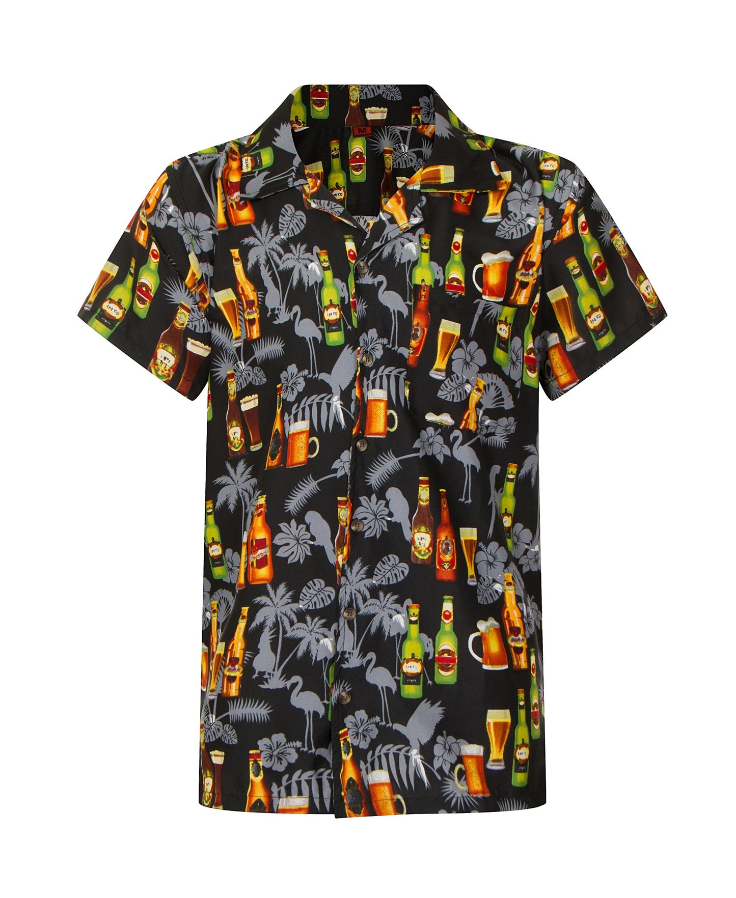 Beer Bottle Hawaiian Shirt Loud Stag Black St Patricks Pub Bar Pint Mens T-Shirt S-XXL