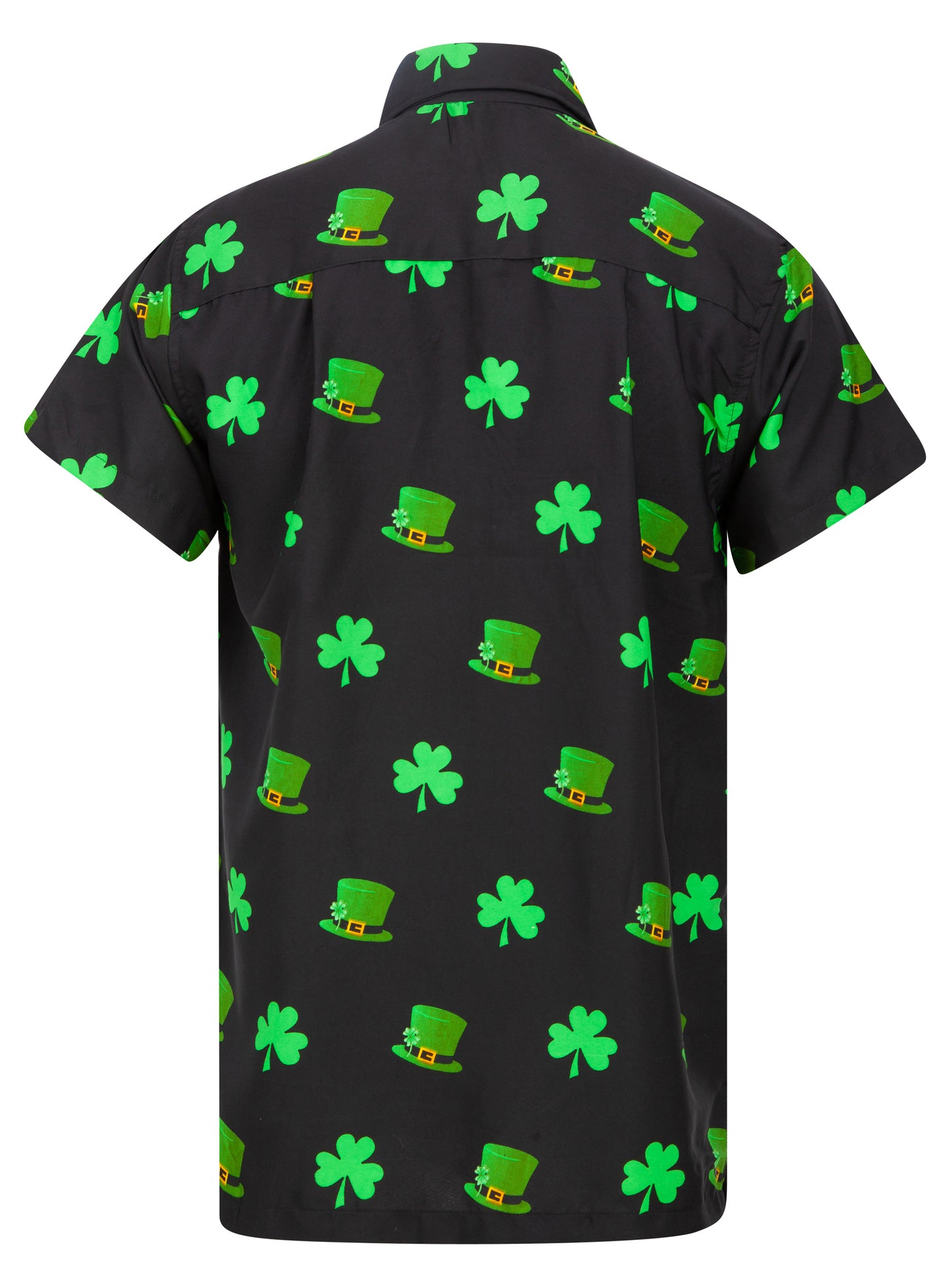 Saint Patricks Top Button Short Sleeve Mens Shirt St Fabrics Print