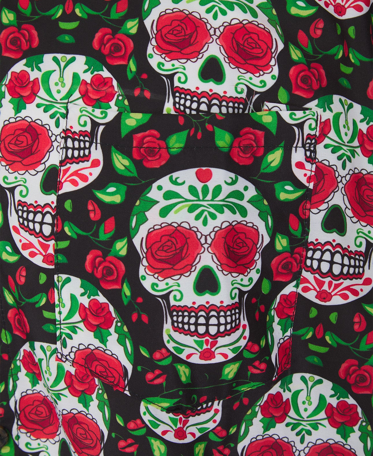 Sugar Skull Hawaiian Shirt Halloween Print Party Fancy Dress Day Of The Dead Roses Mens Mexico S-XL