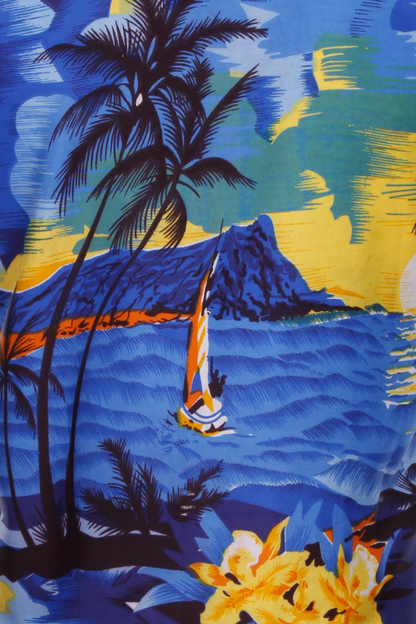 Blue Palm Tree Hawaiian Shirt Hawaii Aloha Tiki Bar Stag Party Fancy Dress Small Mens