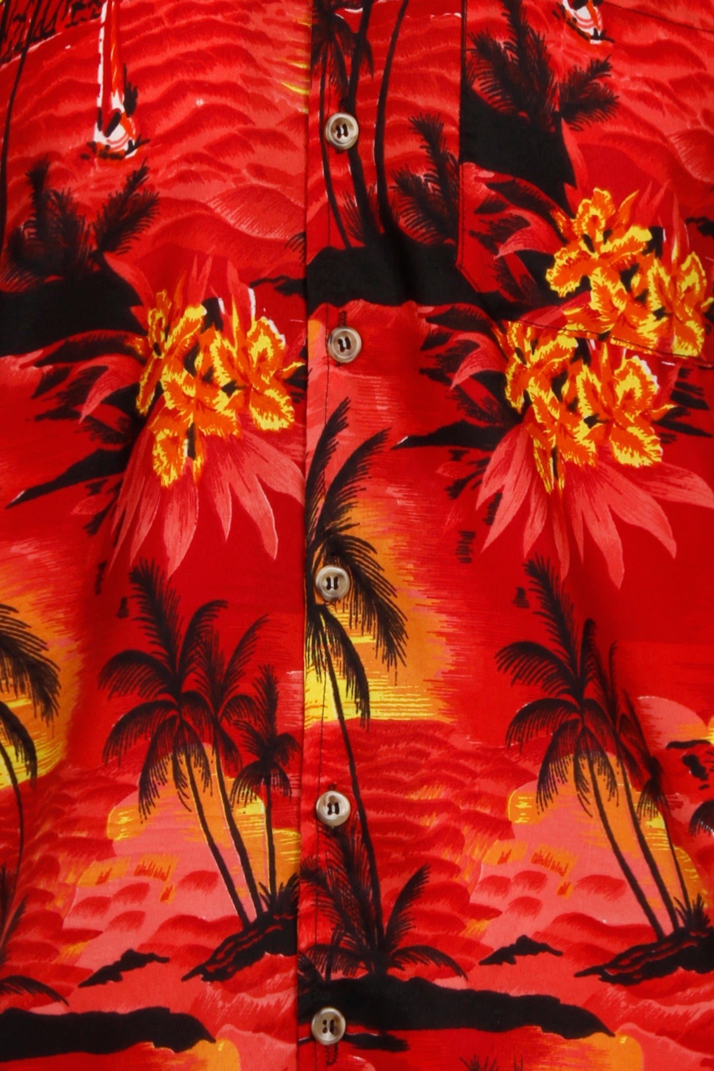 Red Palm Tree Hawaiian Shirt Hawaii Aloha Tiki Bar Stag Party Fancy Dress Small Mens