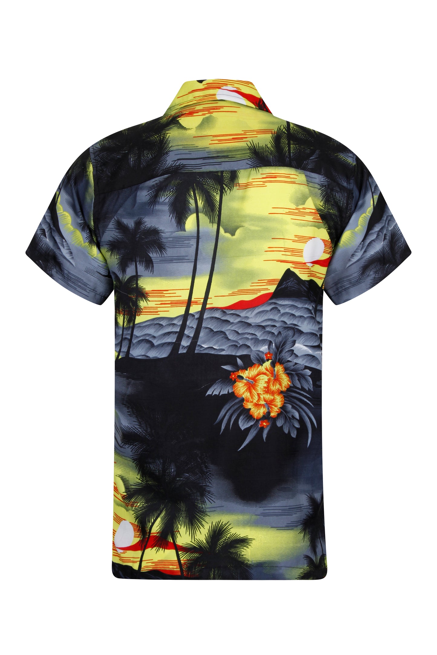 Black Palm Tree Hawaiian Shirt Hawaii Aloha Tiki Bar Stag Party Fancy Dress Mens S-XXL