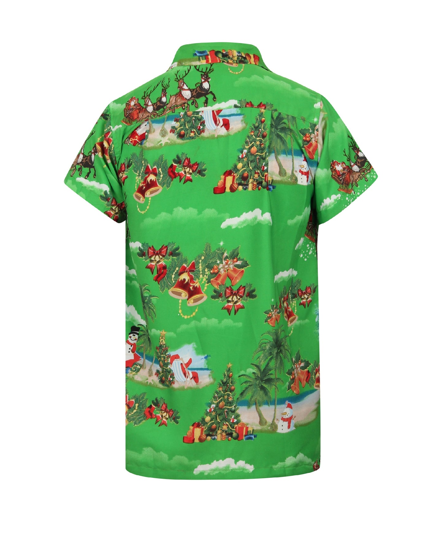 Christmas Hawaiian Shirt Mens Xmas Surfing Santa Surf Party Loud Tree Jingle Bells Hawaii S-4XL