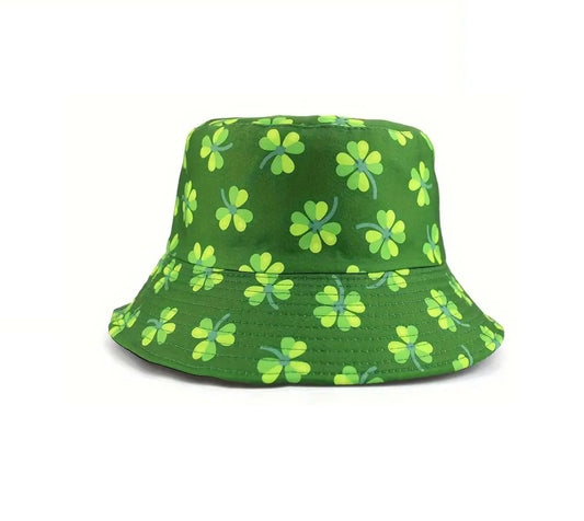 St Patricks Day Bucket Hat Reversible Mens Print Ireland Irish Clover Saint Mens Womens