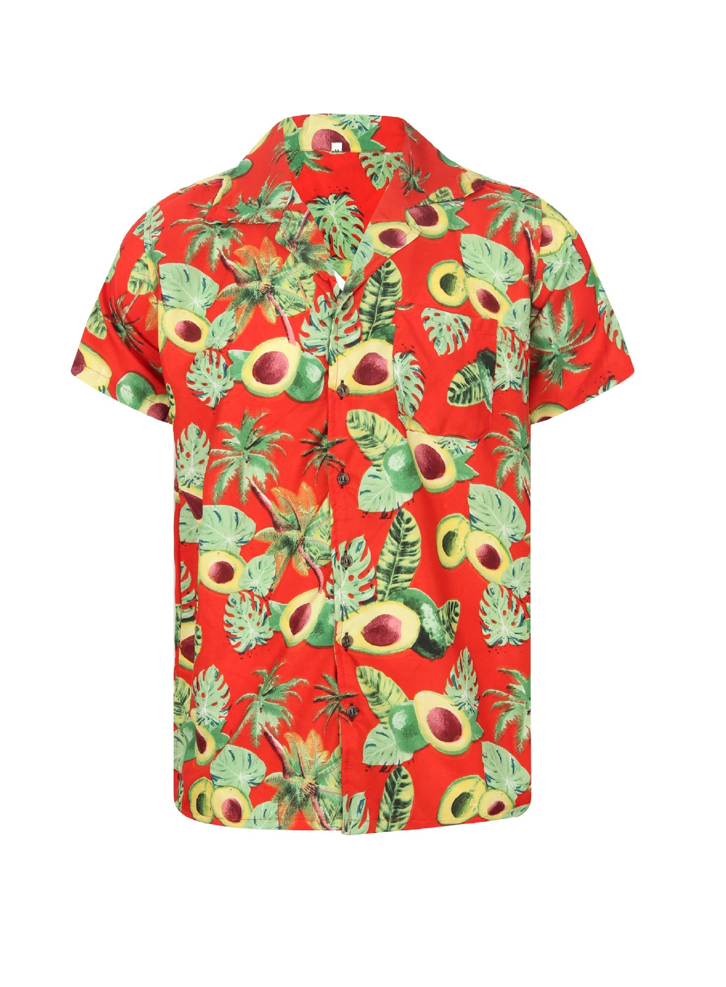 Avocado Hawaiian Shirt Mens Guac Jungle Palm Tree T-Shirt Print Stag Red Party S-3XL