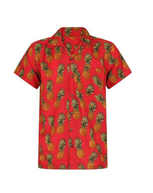 Pineapple Hawaiian Shirt Blue Stag Party Beach Holiday Loud Tropical Red S-XXL