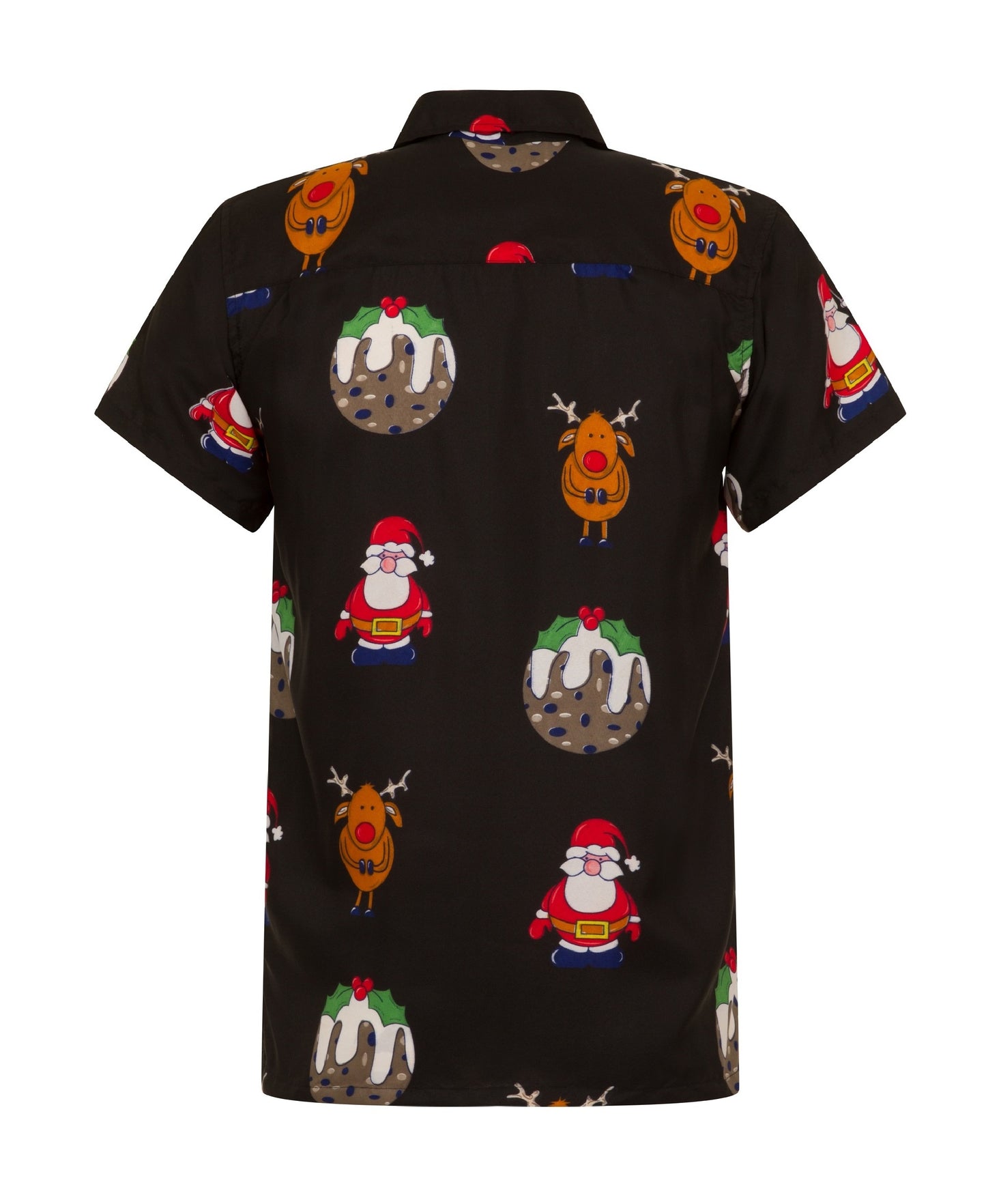 Christmas Hawaiian Shirt Mens Xmas Reindeer Pudding Santa Claus Print Novelty Funny Holiday Stag Party S-XXL