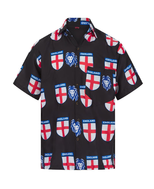 England Flag Hawaiian Shirt Lion Football St George Mens Euro World Cup Cricket St George S M L XL